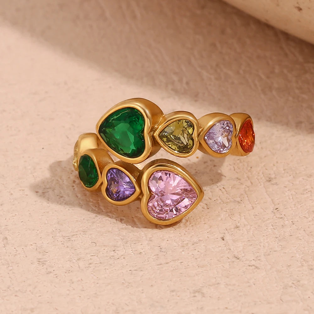 Philia Open Heart Zircon Ring