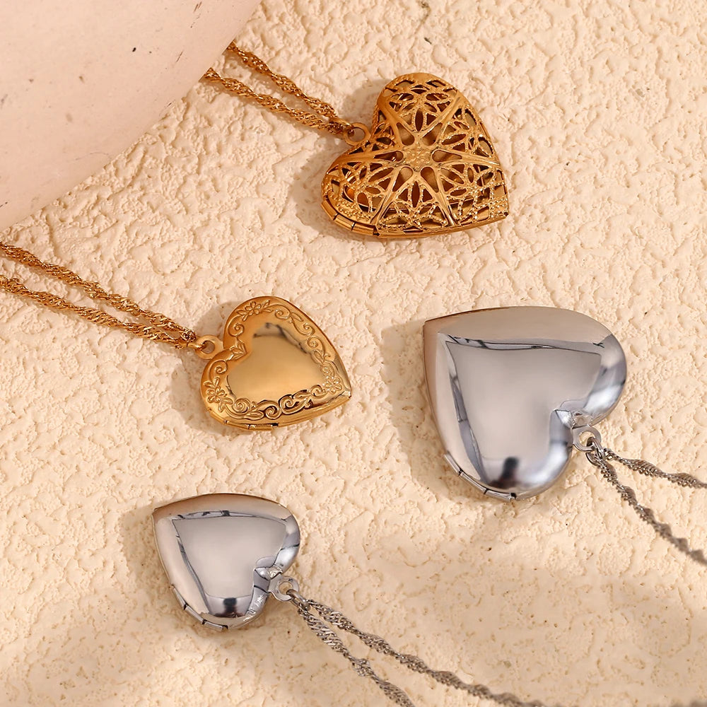 Brigid 18k Gold & Silver Heart Locket (Photo)
