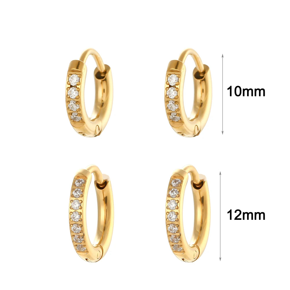 Metis 18k Gold Crystal Pave Huggie Hoops