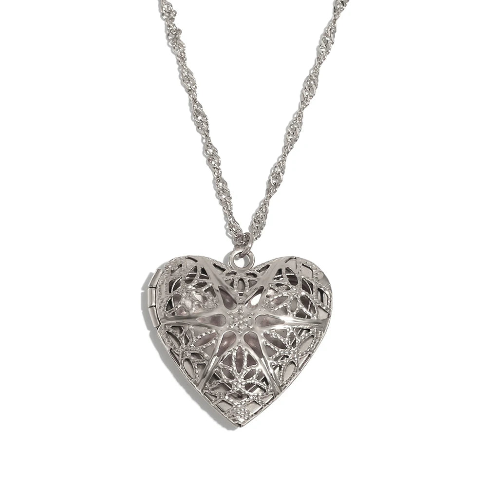Brigid 18k Gold & Silver Heart Locket (Photo)