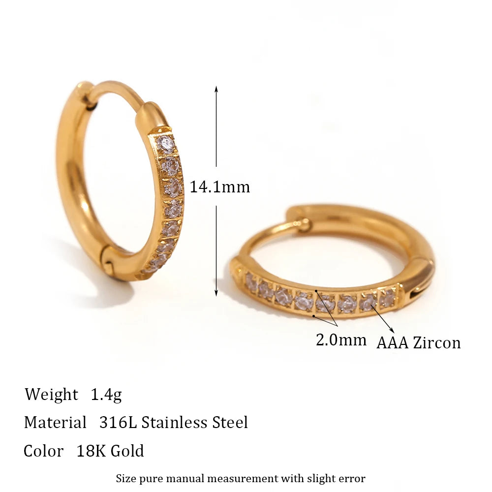 Metis 18k Gold Crystal Pave Huggie Hoops