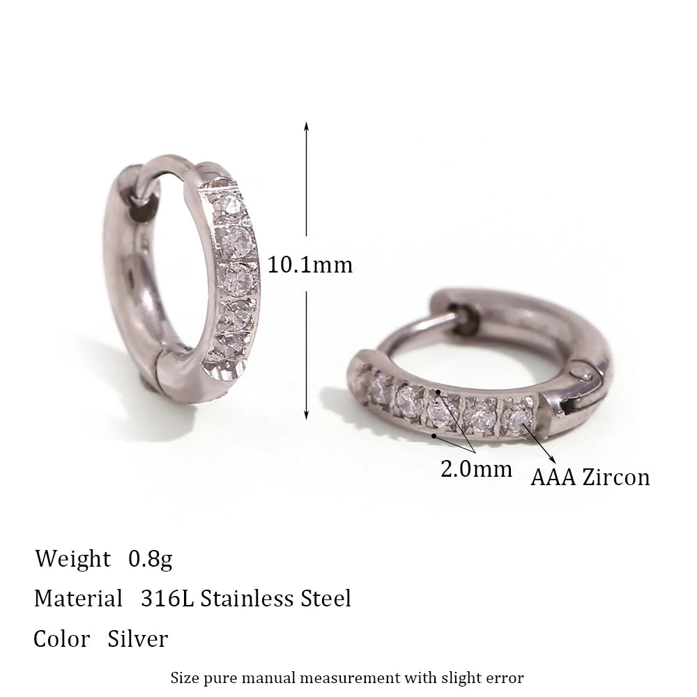 Metis 18k Gold Crystal Pave Huggie Hoops