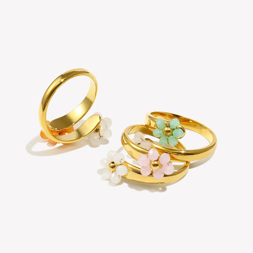 Áine Two Flower Opening Ring