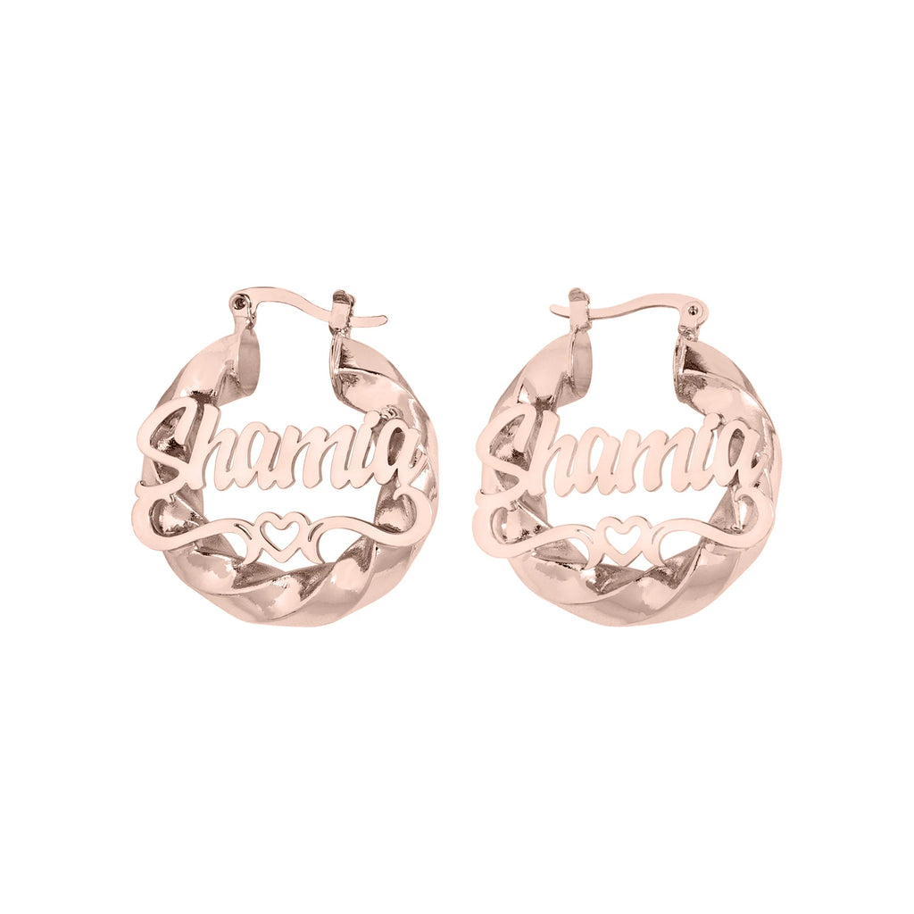 Hebe Kids Custom Name Heart Hoops