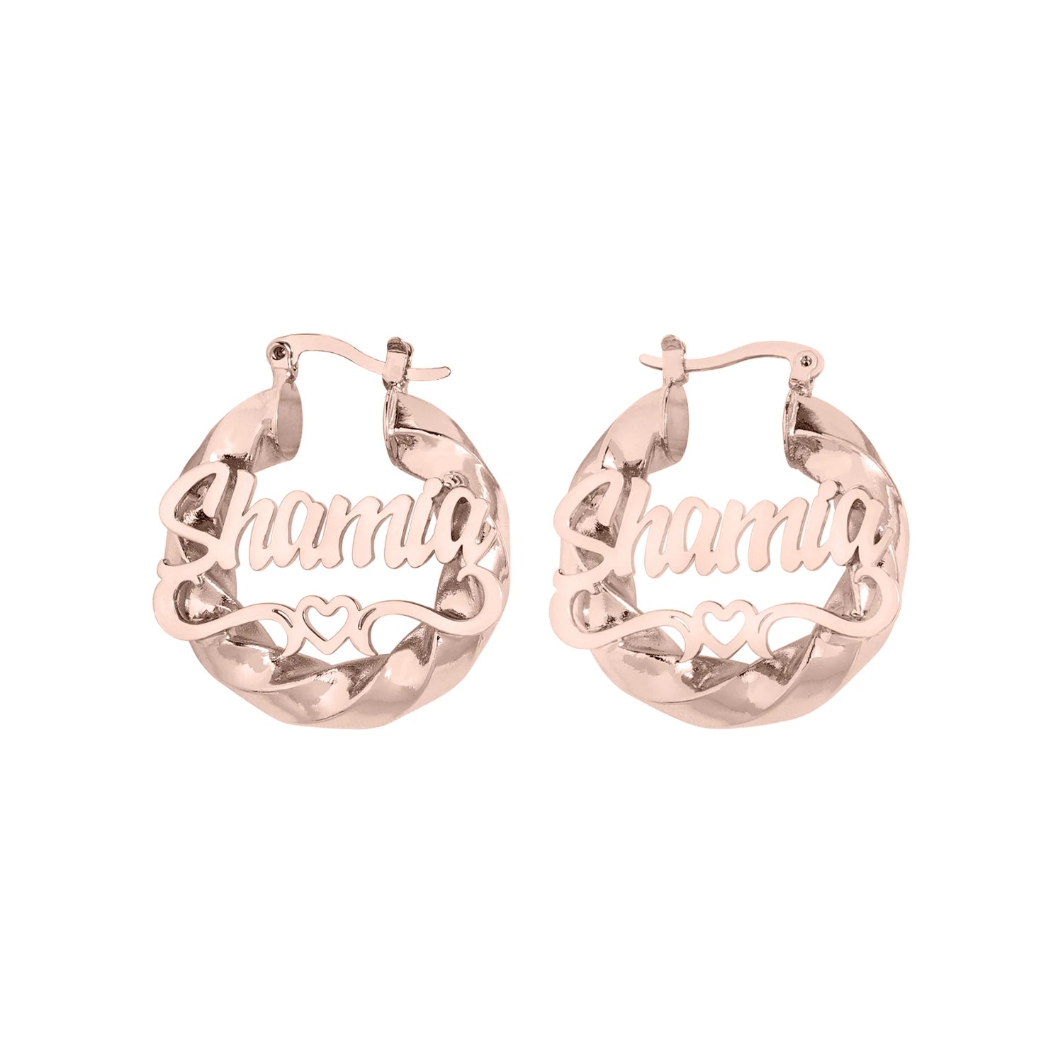 Hebe Kids Custom Name Heart Hoops