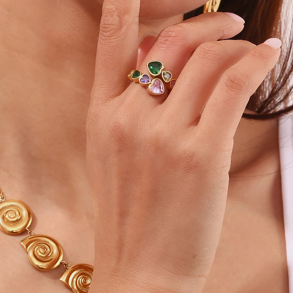 Philia Open Heart Zircon Ring