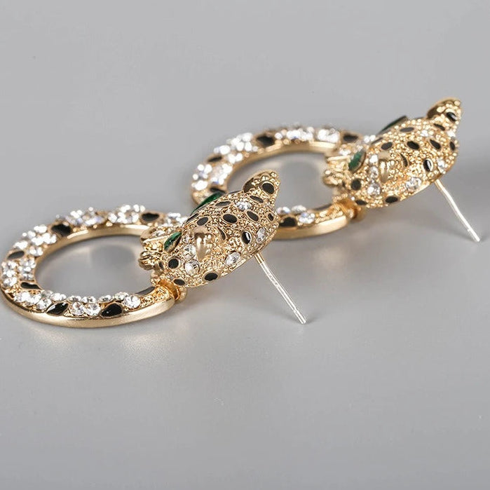 Leopard Hoop Statement Earrings