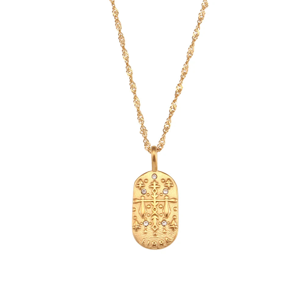 Freyja 18K Gold Plated Zodiac Pendant Necklace