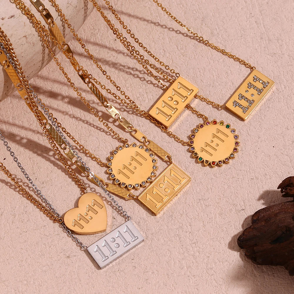 11:11 18k Gold & Silver Number Pendant