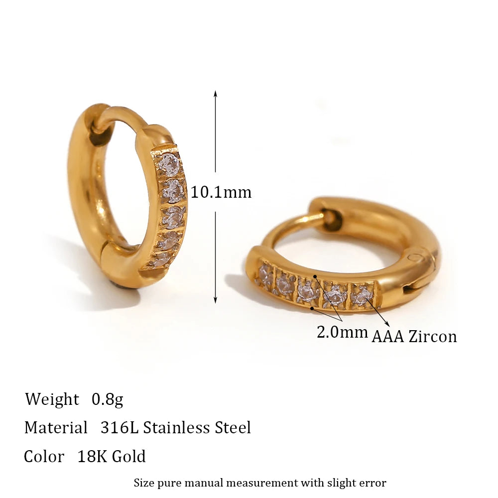 Metis 18k Gold Crystal Pave Huggie Hoops