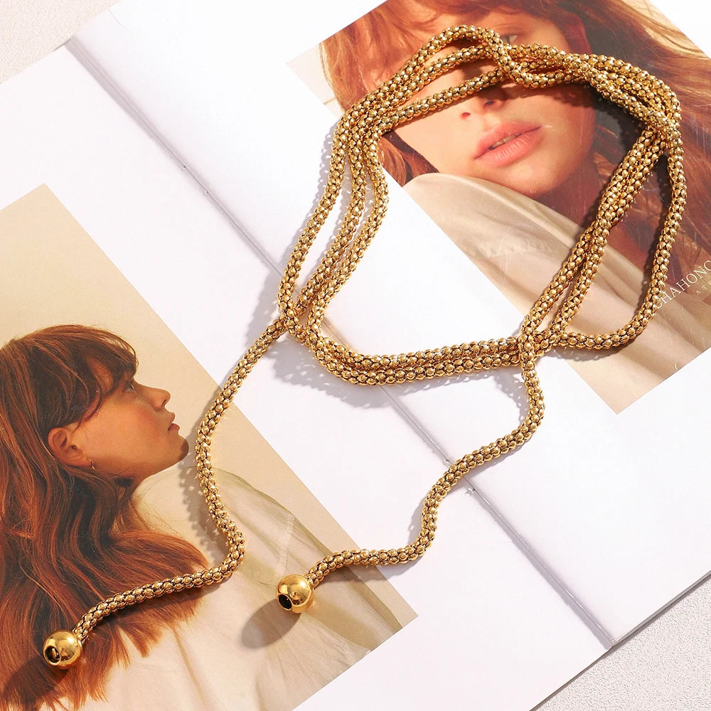 Danu 18K Gold Lariat Necklace