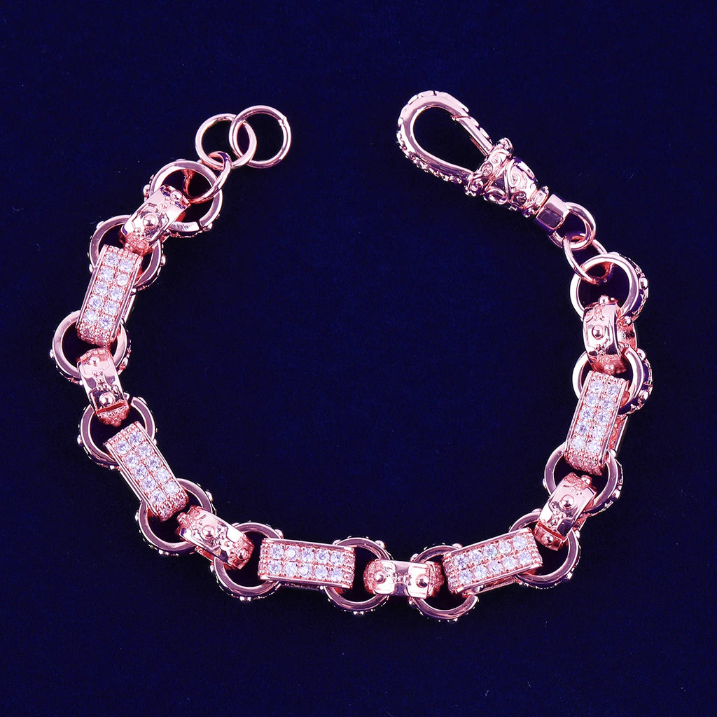 24K Gold Plated Gypsy Link Bracelet for Men