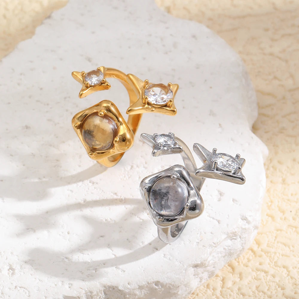 Astraea Star CZ Open Ring