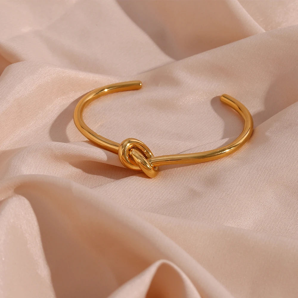 Hera Minimalist Knot Cuff Bangle