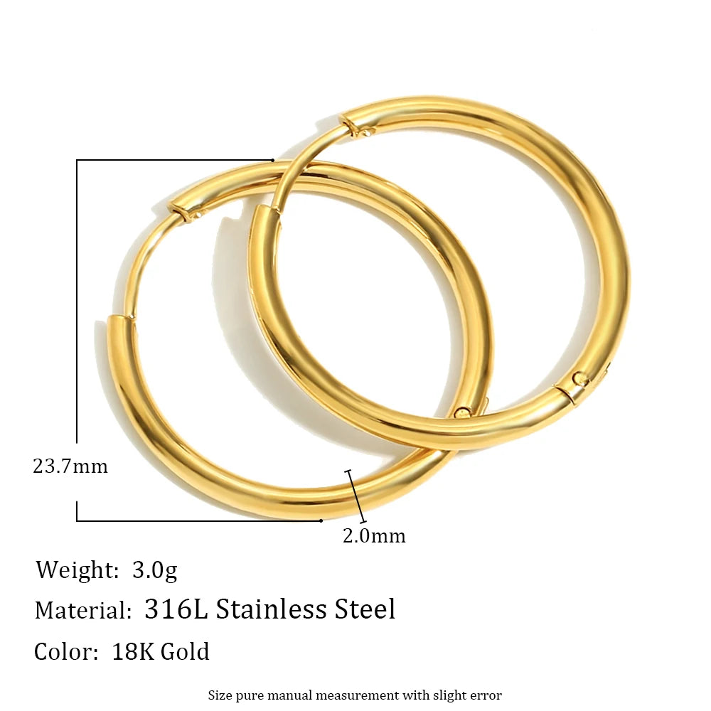 Maia 18K Gold Minimalist Hoop Earrings