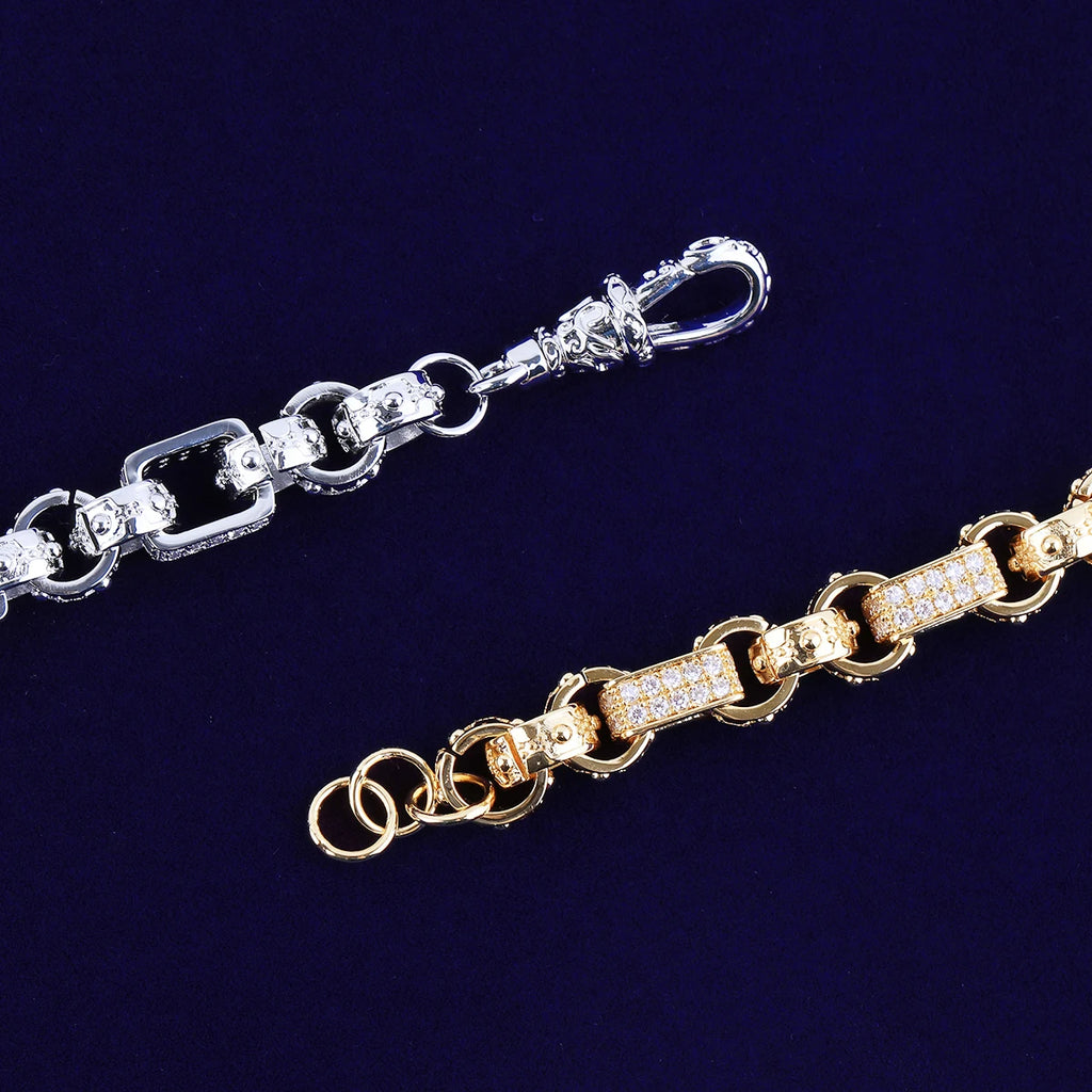 24K Gold Plated Gypsy Link Bracelet for Men