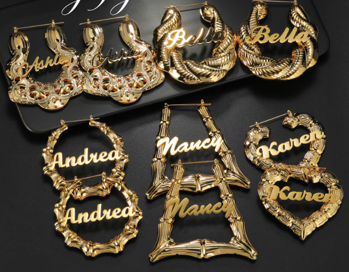 The Charis Collection — Custom Name Hoop Earrings