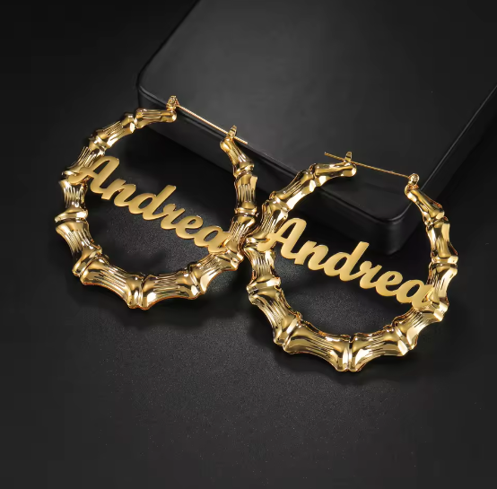 The Charis Collection — Custom Name Hoop Earrings