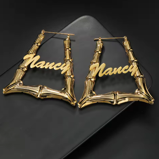The Charis Collection — Custom Name Hoop Earrings