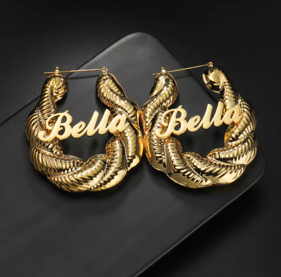 The Charis Collection — Custom Name Hoop Earrings