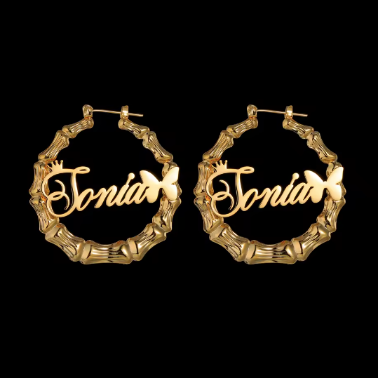 The Charis Collection — Custom Name Hoop Earrings