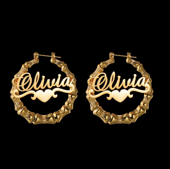 The Charis Collection — Custom Name Hoop Earrings