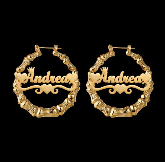 The Charis Collection — Custom Name Hoop Earrings