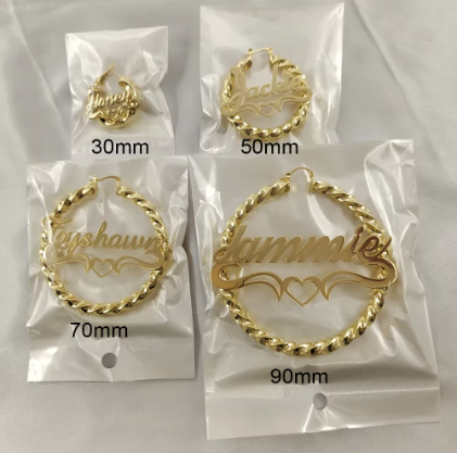 Sassy Custom Name Hoop Earrings