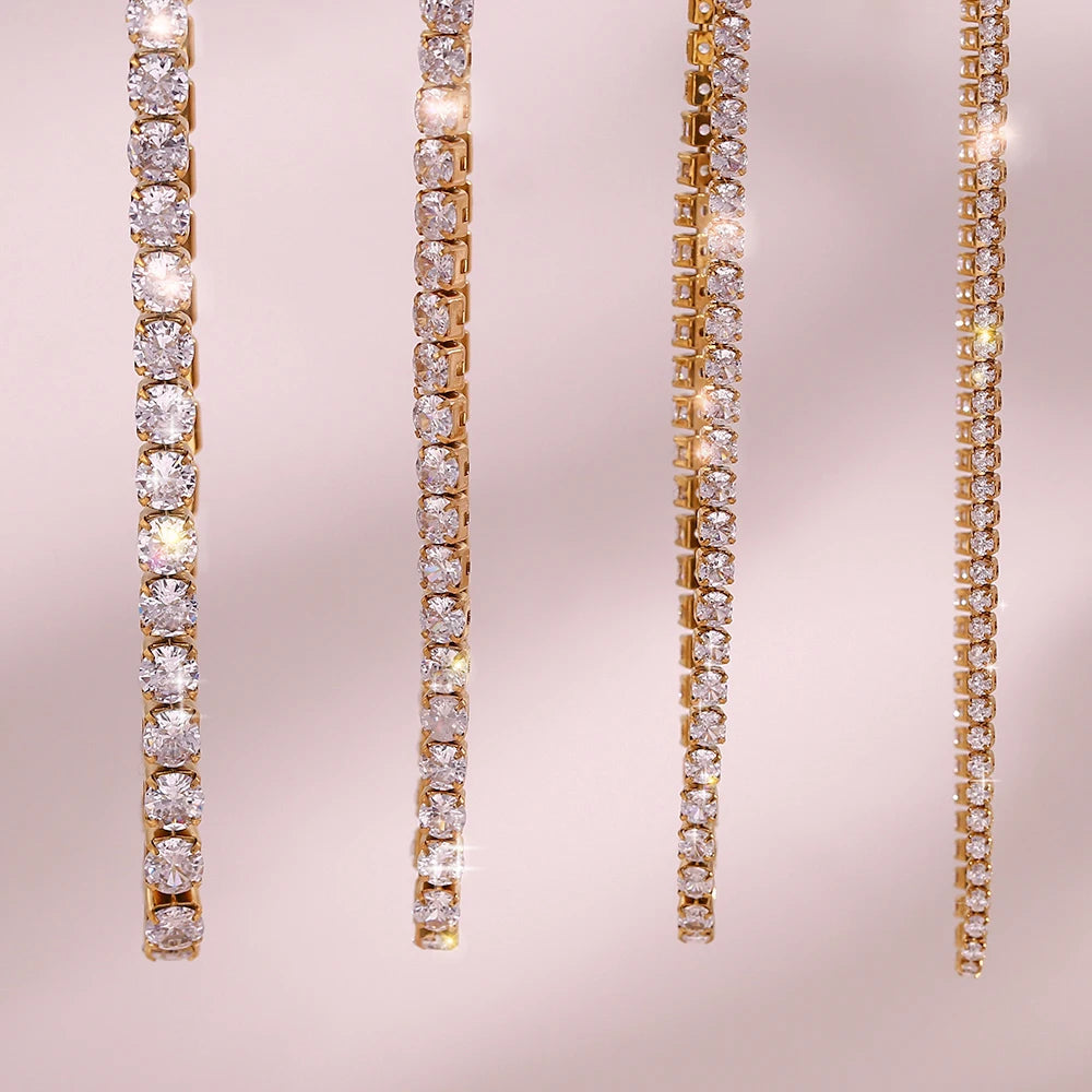 18K Gold & Silver Plated Tennis Necklace
