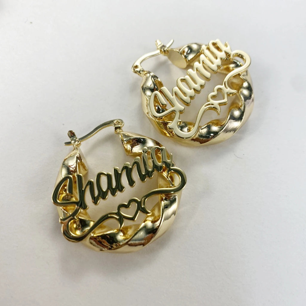 Hebe Kids Custom Name Heart Hoops