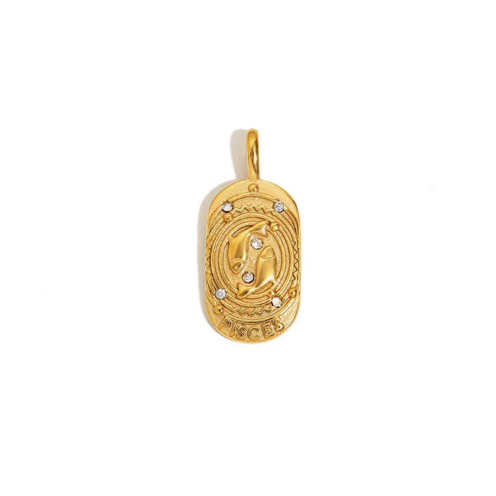 Freyja 18K Gold Plated Zodiac Pendant Necklace