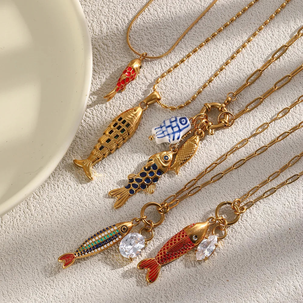 Mykonos 18K Gold Plated Fish Pendants