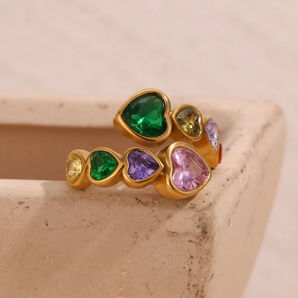 Philia Open Heart Zircon Ring