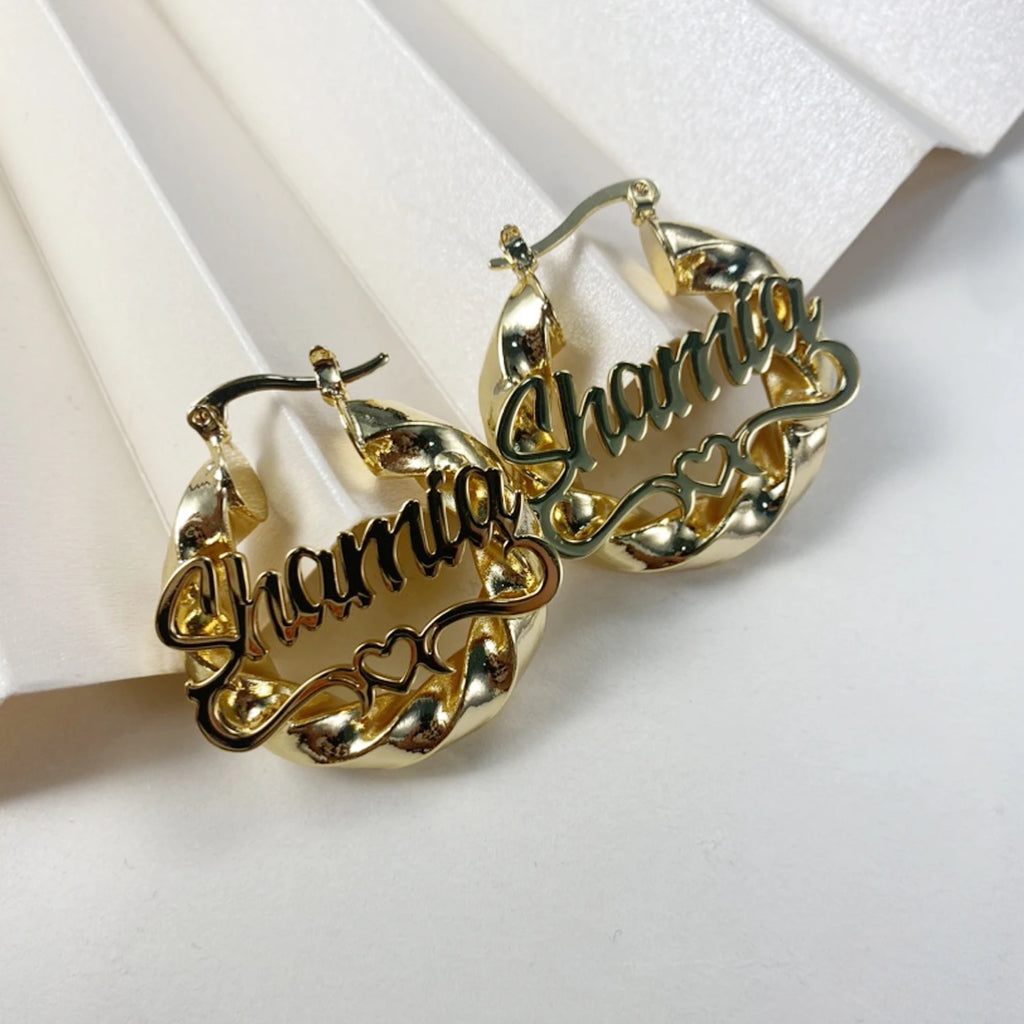 Hebe Kids Custom Name Heart Hoops