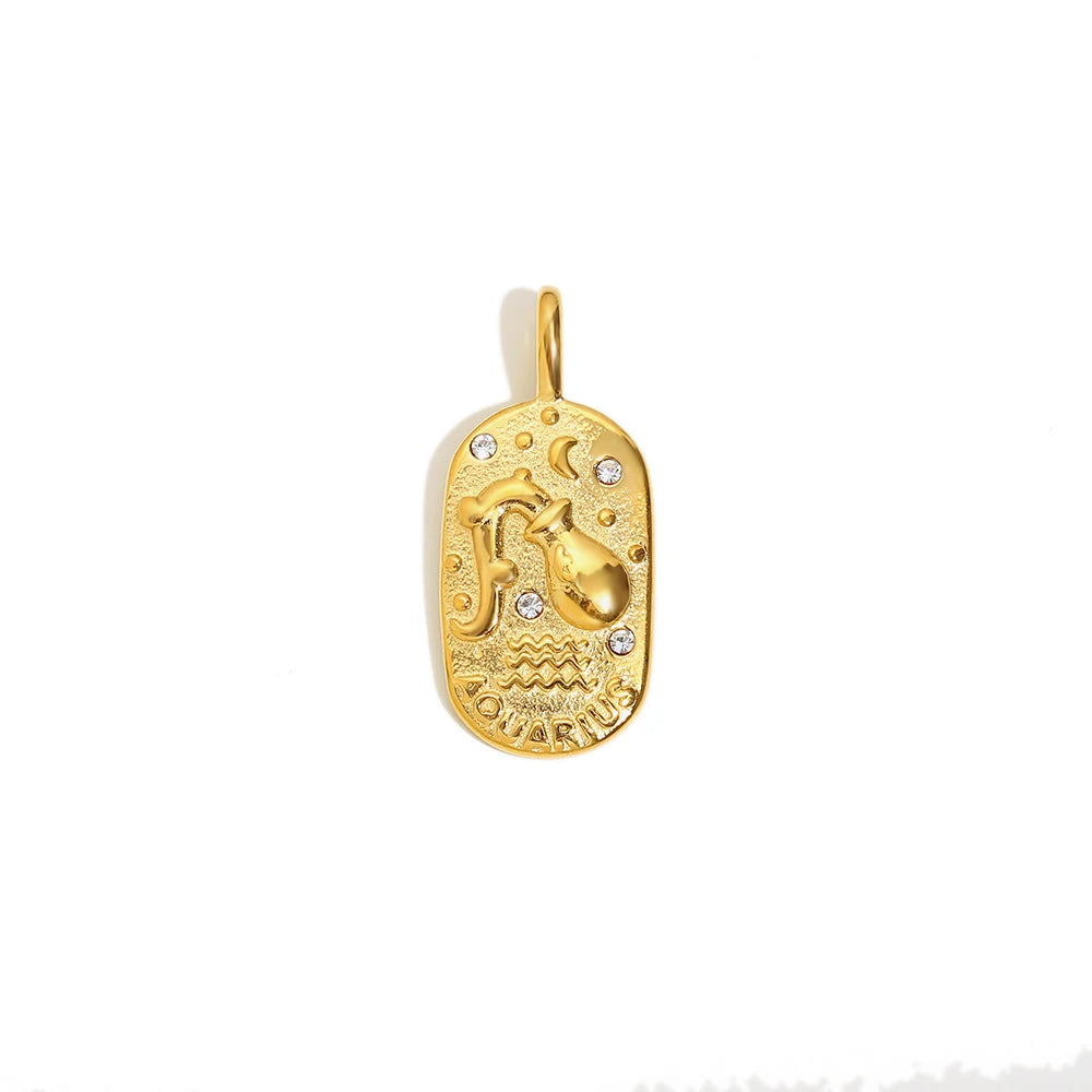 Freyja 18K Gold Plated Zodiac Pendant Necklace
