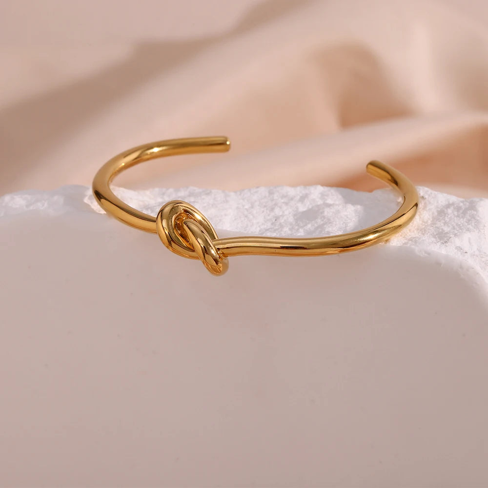 Hera Minimalist Knot Cuff Bangle