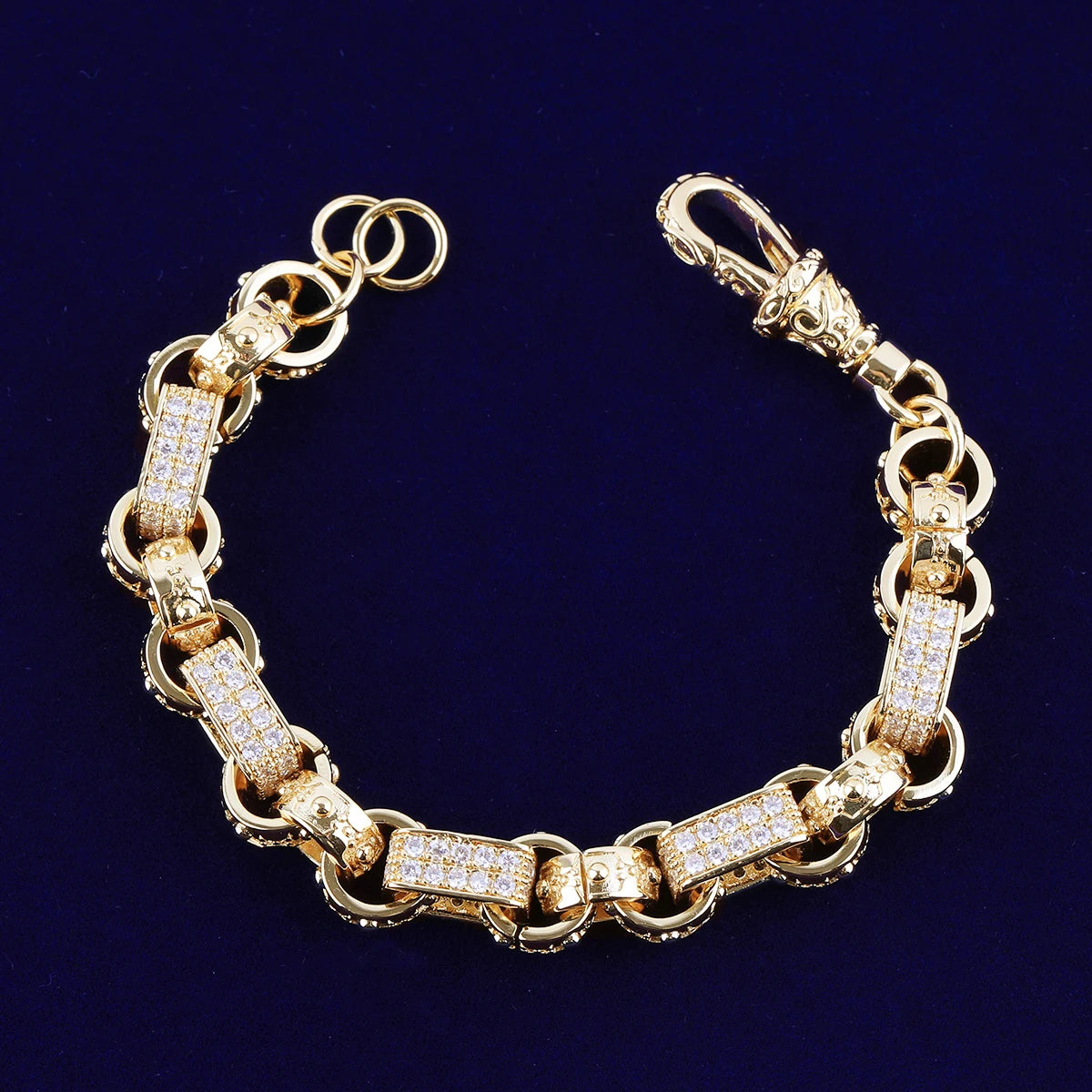 24K Gold Plated Gypsy Link Bracelet for Men