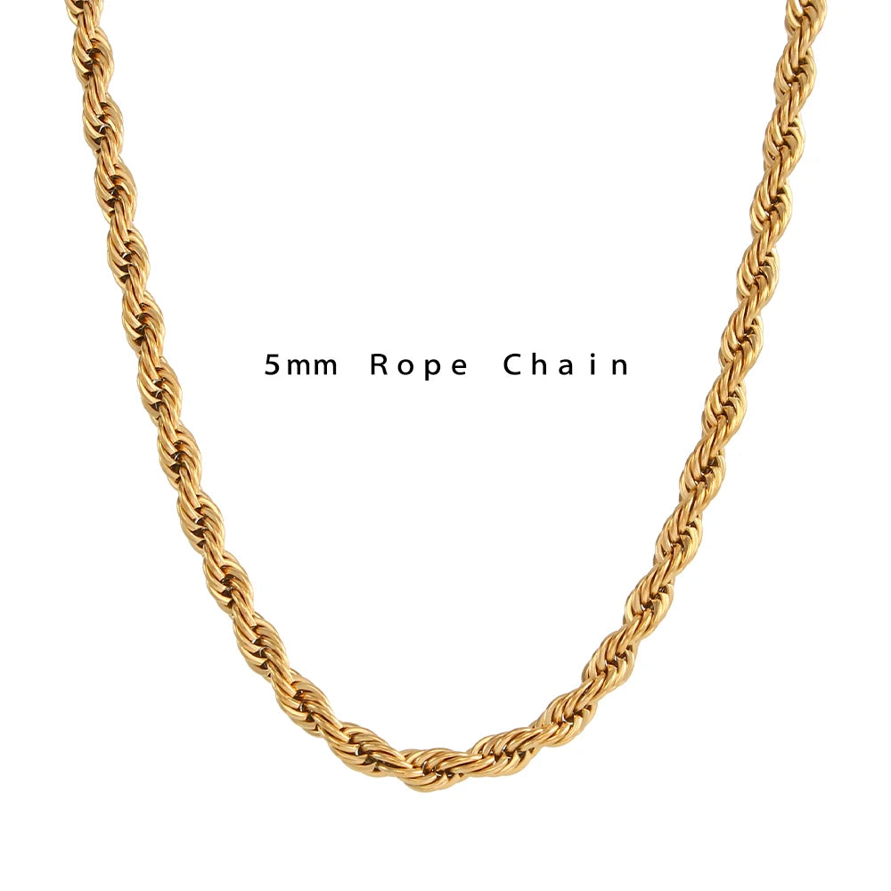 Niamh 18K Gold Twisted Rope Chain Choker & Bracelets