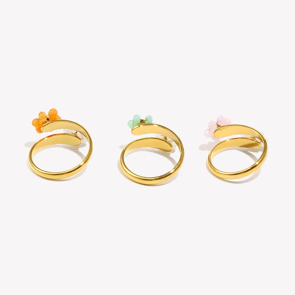 Áine Two Flower Opening Ring