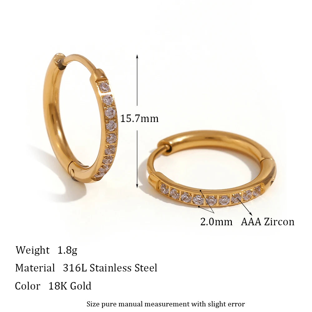 Metis 18k Gold Crystal Pave Huggie Hoops