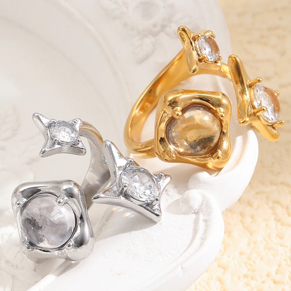 Astraea Star CZ Open Ring