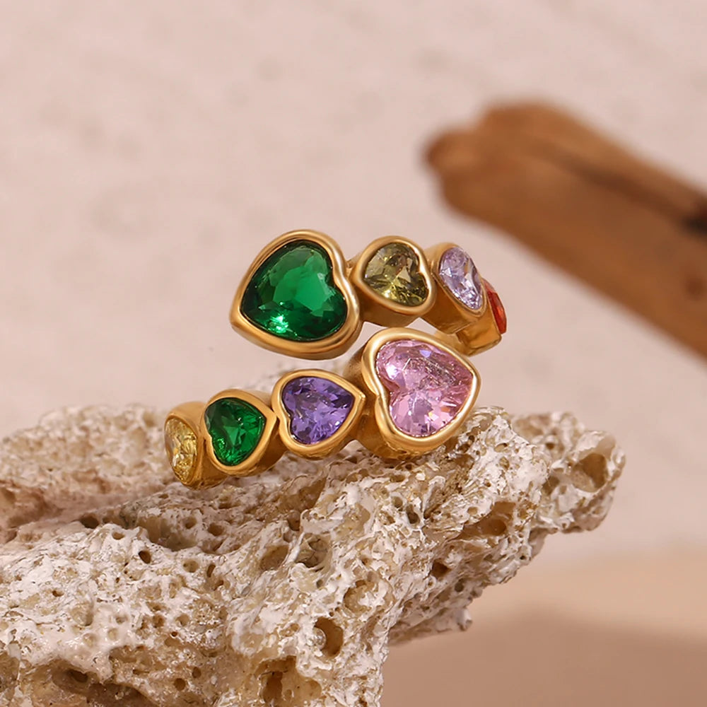 Philia Open Heart Zircon Ring