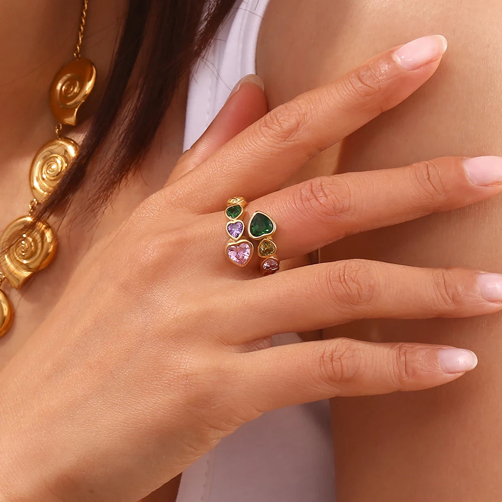 Philia Open Heart Zircon Ring