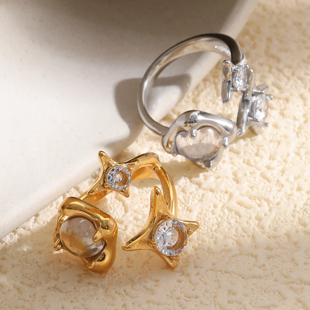 Astraea Star CZ Open Ring