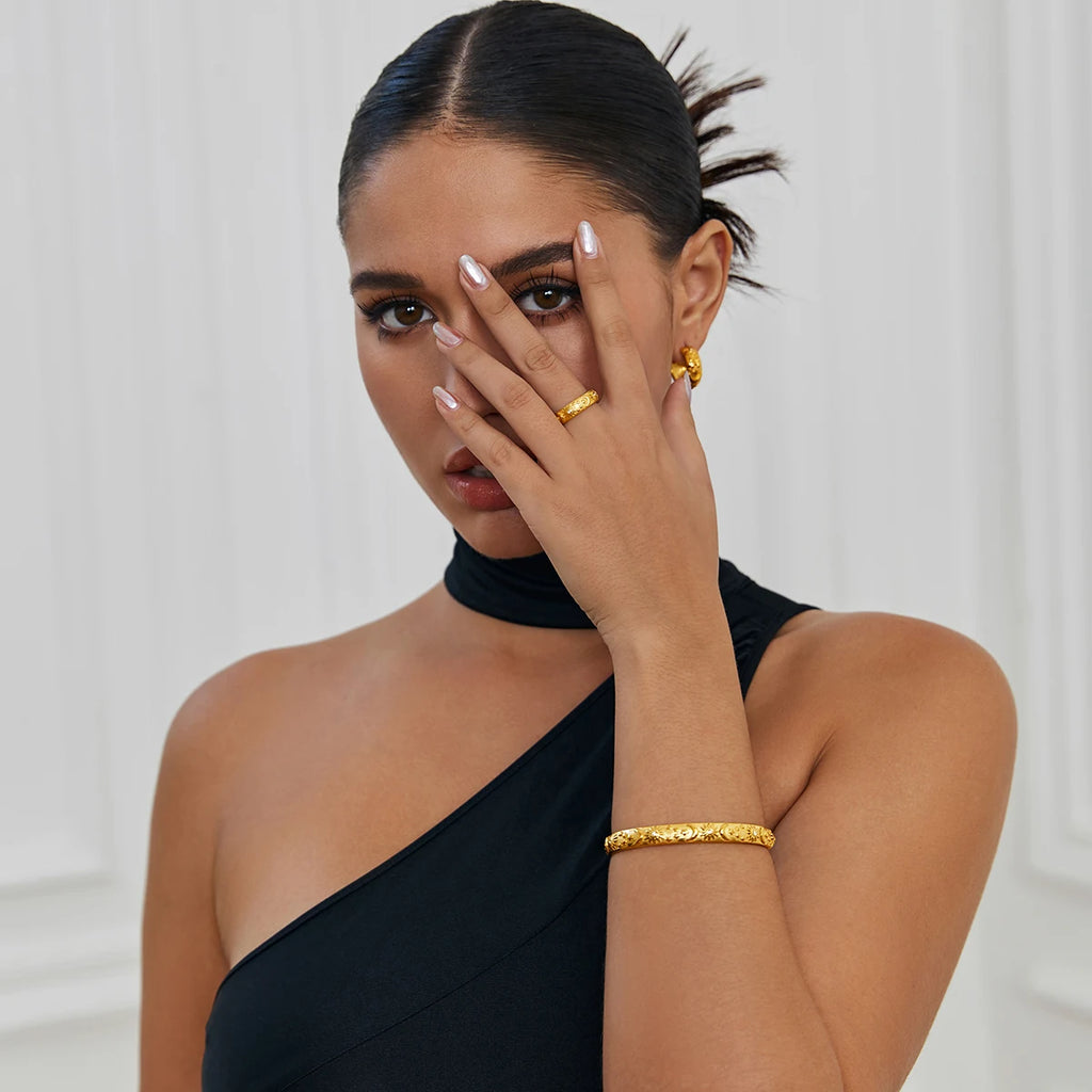 Sun, Stars, Moon 18K Gold Jewelry Set