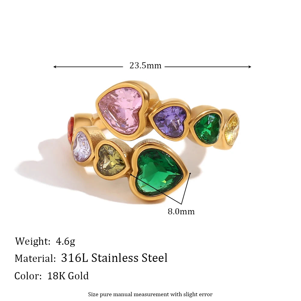 Philia Open Heart Zircon Ring