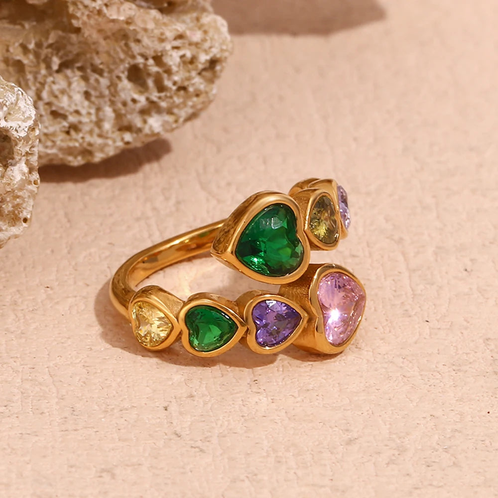 Philia Open Heart Zircon Ring