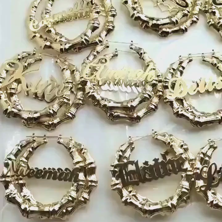 The Charis Collection — Custom Name Hoop Earrings